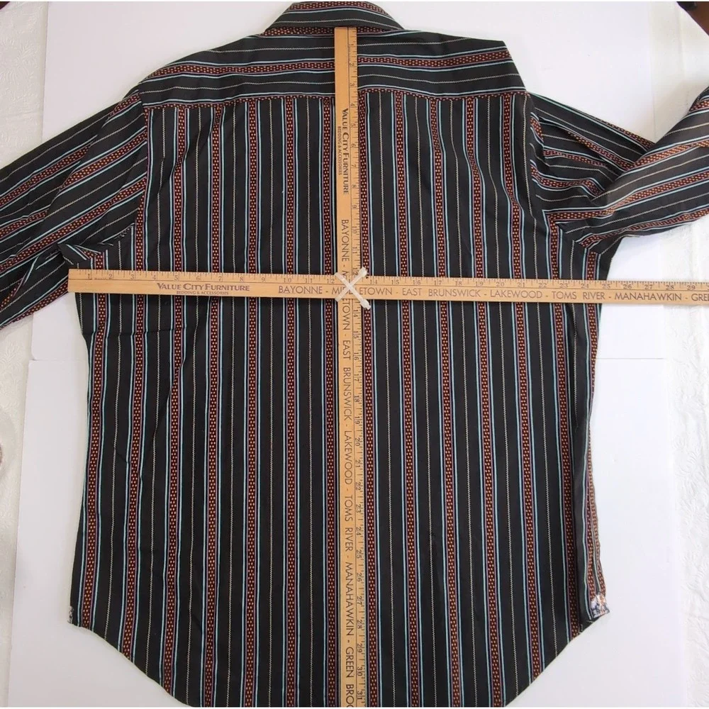 Robert Graham Flip Cuff Shirt Mens XL Classic Fit Black Orange Teal Paisley
